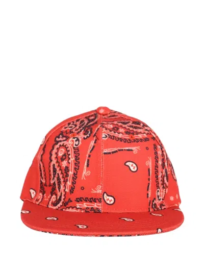 The World Is Yours Paisley-print Baseball Cap In Red