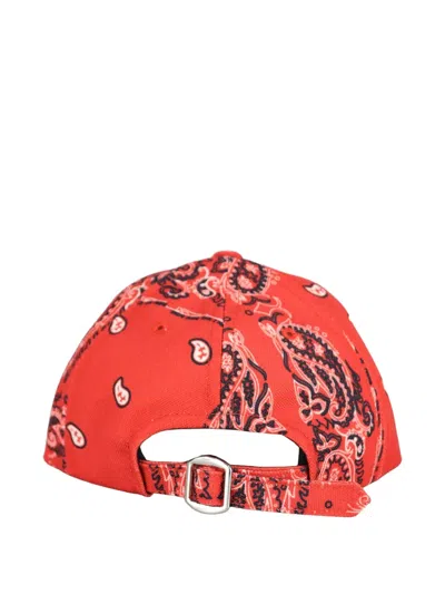 The World Is Yours Paisley-print Baseball Cap In Red