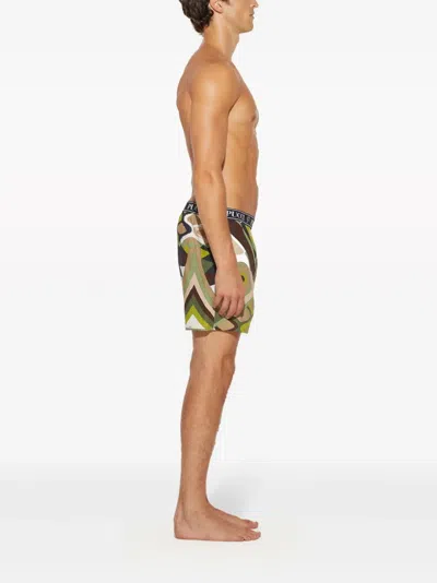 Pucci Vivara-print Cotton Boxers In Green