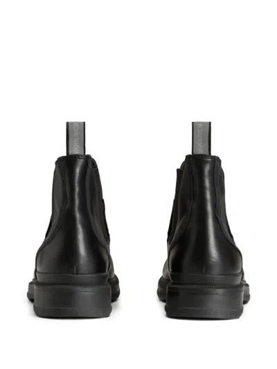 Woolrich Elastic-panelled Leather Boots In Black