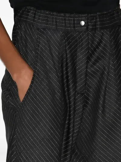 Isabel Marant Herringbone-pattern Elastic-waist Trousers In Gray