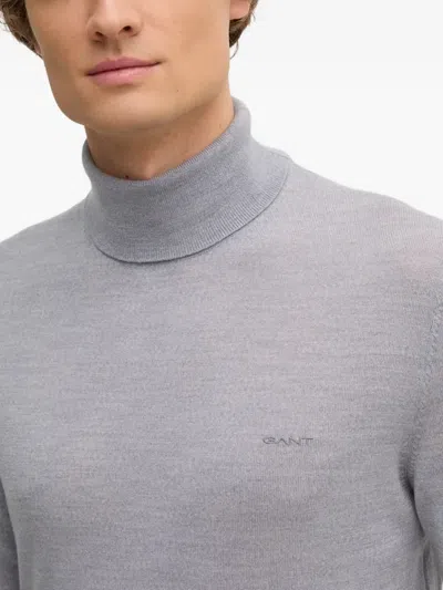Gant Turtleneck Wool Sweater In Gray