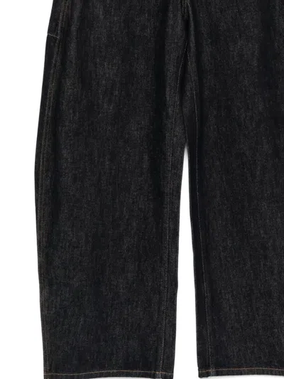 Jnby Cuffed Cotton Jeans In Black