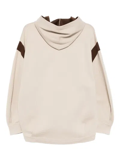 Croquis Spliced Hoodie In Brown