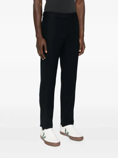 Cellar Door Flat-front Trousers In Black