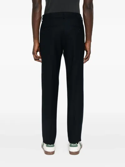Cellar Door Flat-front Trousers In Black