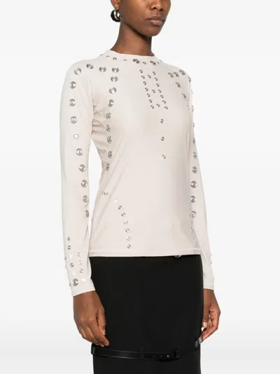 Coperni Stud-embellished T-shirt In Neutral