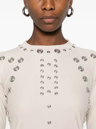 Coperni Stud-embellished T-shirt In Neutral