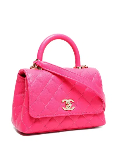 Pre-owned Chanel 2021-2025 Coco Two-way Handbag In Pink