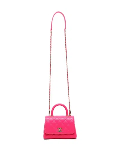 Pre-owned Chanel 2021-2025 Coco Two-way Handbag In Pink