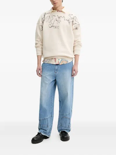 Desigual Abstract-print Pocket Shirt In Neutral