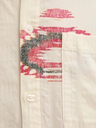 Desigual Abstract-print Pocket Shirt In Neutral