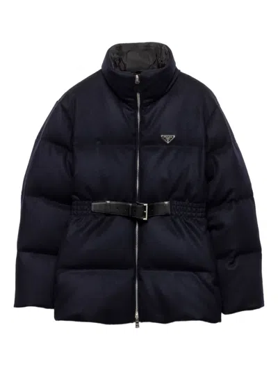 Prada Loden Down Jacket In Blue