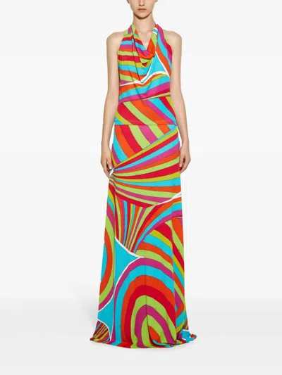 Pucci Iride-print Halterneck Top In Pink