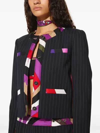 Pucci Iride-print Jacket In Black