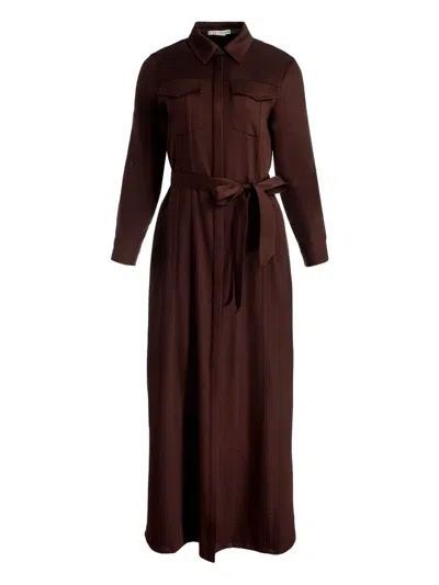 Alice And Olivia Chassidy Belted Midi Dress In Brown