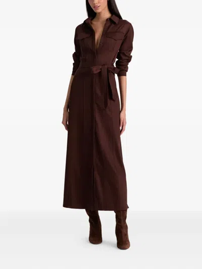 Alice And Olivia Chassidy Belted Midi Dress In Brown