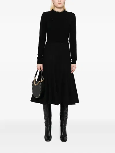 Jnby Wool Midi Skirt In Black