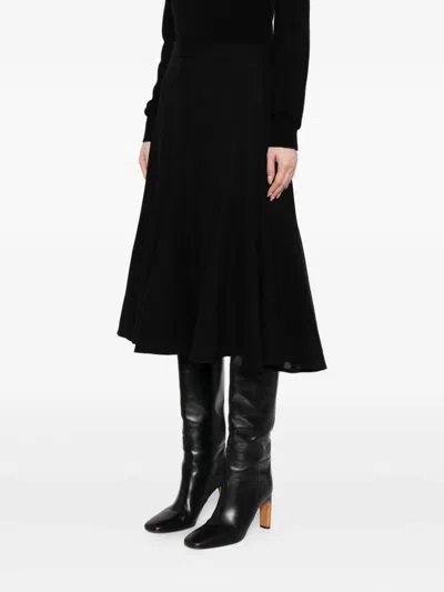 Jnby Wool Midi Skirt In Black