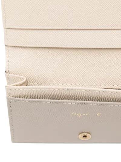 Agnès B. Leather Wallet In Neutral