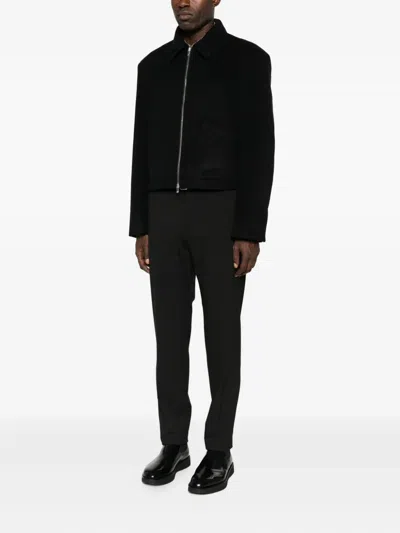 Tonywack Zip-front Patch-pocket Jacket In Black
