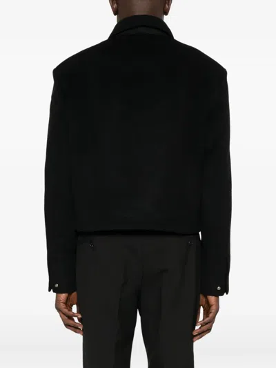 Tonywack Zip-front Patch-pocket Jacket In Black