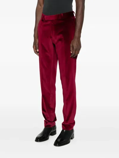 Karl Lagerfeld Tube Velvet Trousers In Red