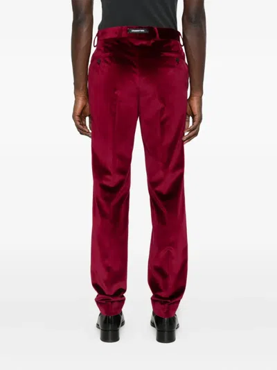 Karl Lagerfeld Tube Velvet Trousers In Red