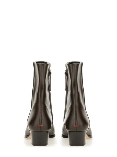 Aeyde Brown Leather Boot In Brown