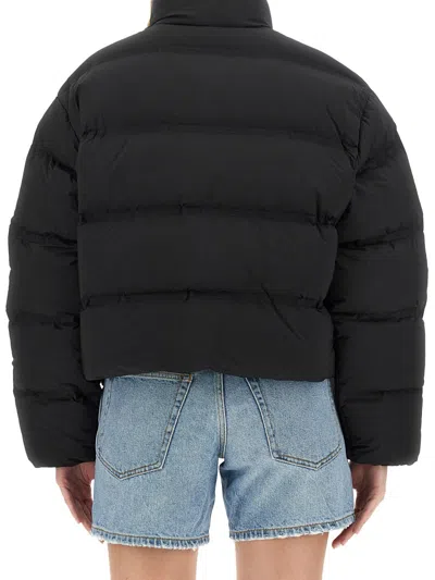 Alexander Wang Short Quilted Down Jacket With Reflective Logo Clothing In Multi
