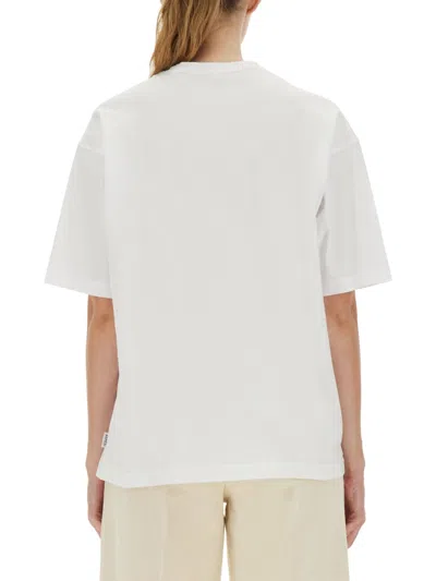 Aspesi Graphic Print Relaxed Fit Crew Neck Top In White