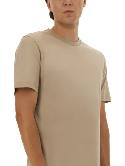 Hugo Boss Embossed-logo T-shirt In Neutral