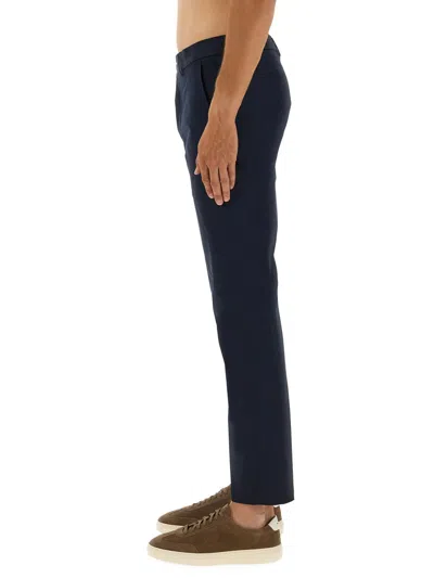 Hugo Boss Tailored Trousers With Belt Loops And Pockets In Blue