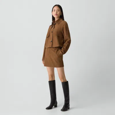 Theory Tall Boot In Smooth Leather In Brown