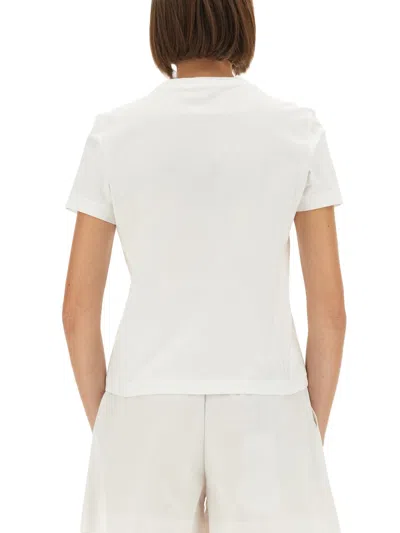 Casablanca Graphic Print Crew Neck Short Sleeve Top In White