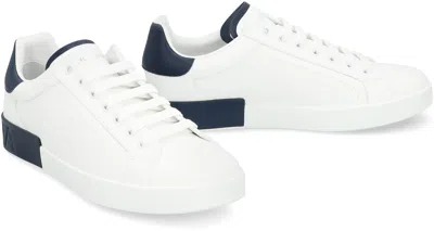 Dolce & Gabbana Leather-paneled Sneakers In White