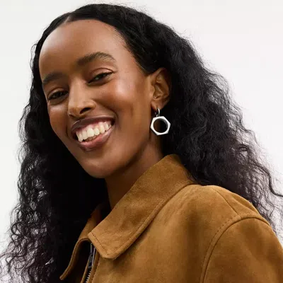 Coach Hex Nut Single Earring In Silver