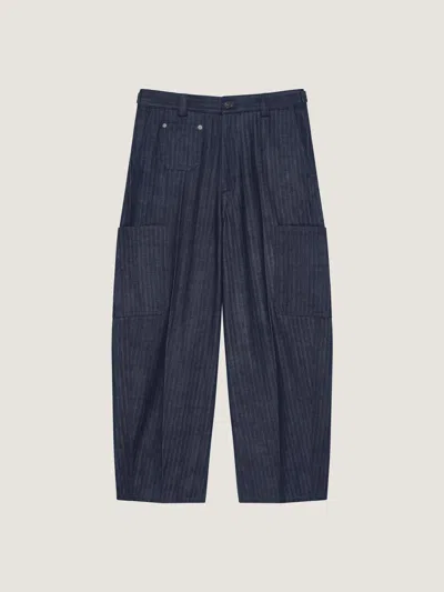 Givenchy Cargo Trousers In Herringbone Denim In Blue