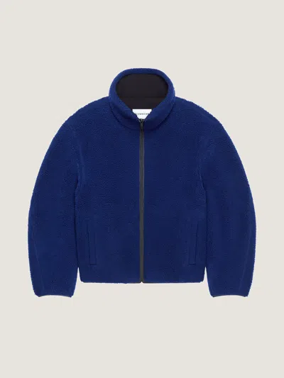 Givenchy Blue Wool Fleece Bomber Jacket In Blue