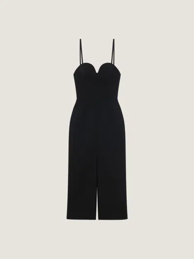 Givenchy Raw-edge Tailored Sleeveless Midi Dress In Black