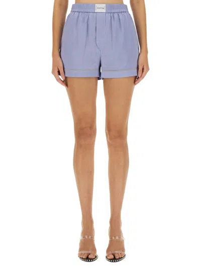 Alexander Wang T T By Alexander Wang Shorts With Logo In Blue