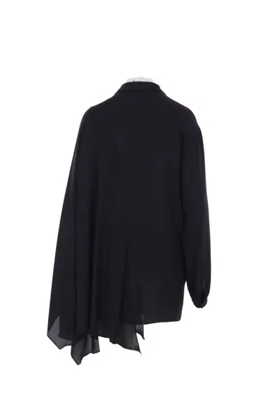 Balenciaga Women Silk Shirt With Bow In Black
