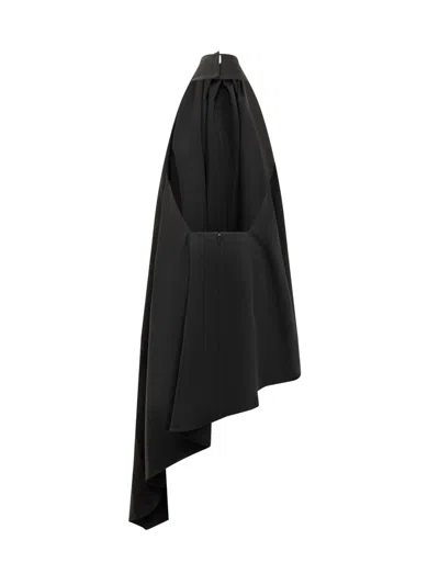 Givenchy Asymmetric Draped Wool Cocktail Dress In Black