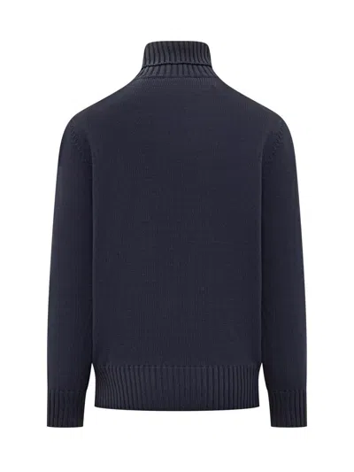 Givenchy Ribbed Turtleneck Jumper Cuffs Hem In Blue
