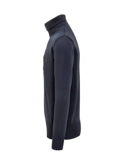 Givenchy Ribbed Turtleneck Jumper Cuffs Hem In Blue