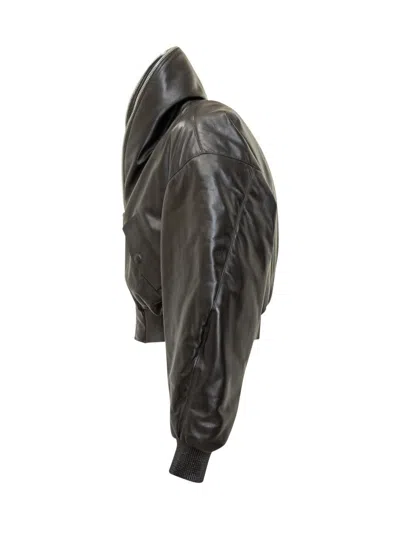 Givenchy Black Leather Bomber Jacket In Black