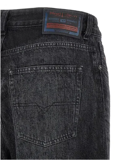 Diesel Jeans Wide Leg Effetto Consumanto In Black