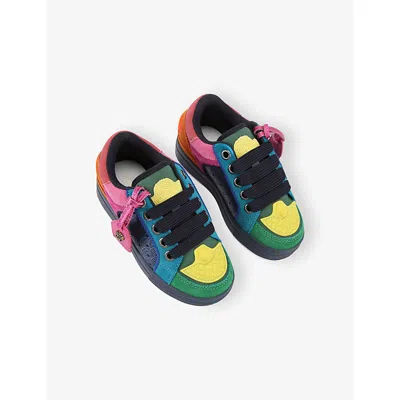 Kurt Geiger S' Mini Southbank Tag Suede Trainers Blue/dark Eur 30 / 12 Uk In Blue