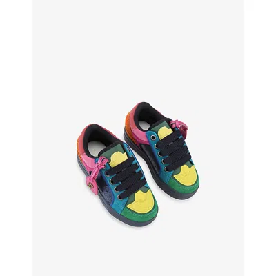 Kurt Geiger S' Mini Southbank Tag Suede Trainers Blue/dark Eur 30 / 12 Uk In Blue