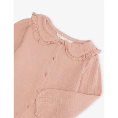 H&m Adorables Long-sleeve Cotton Muslin Blouse 2-10 Years Pink Dusty Light In Pink